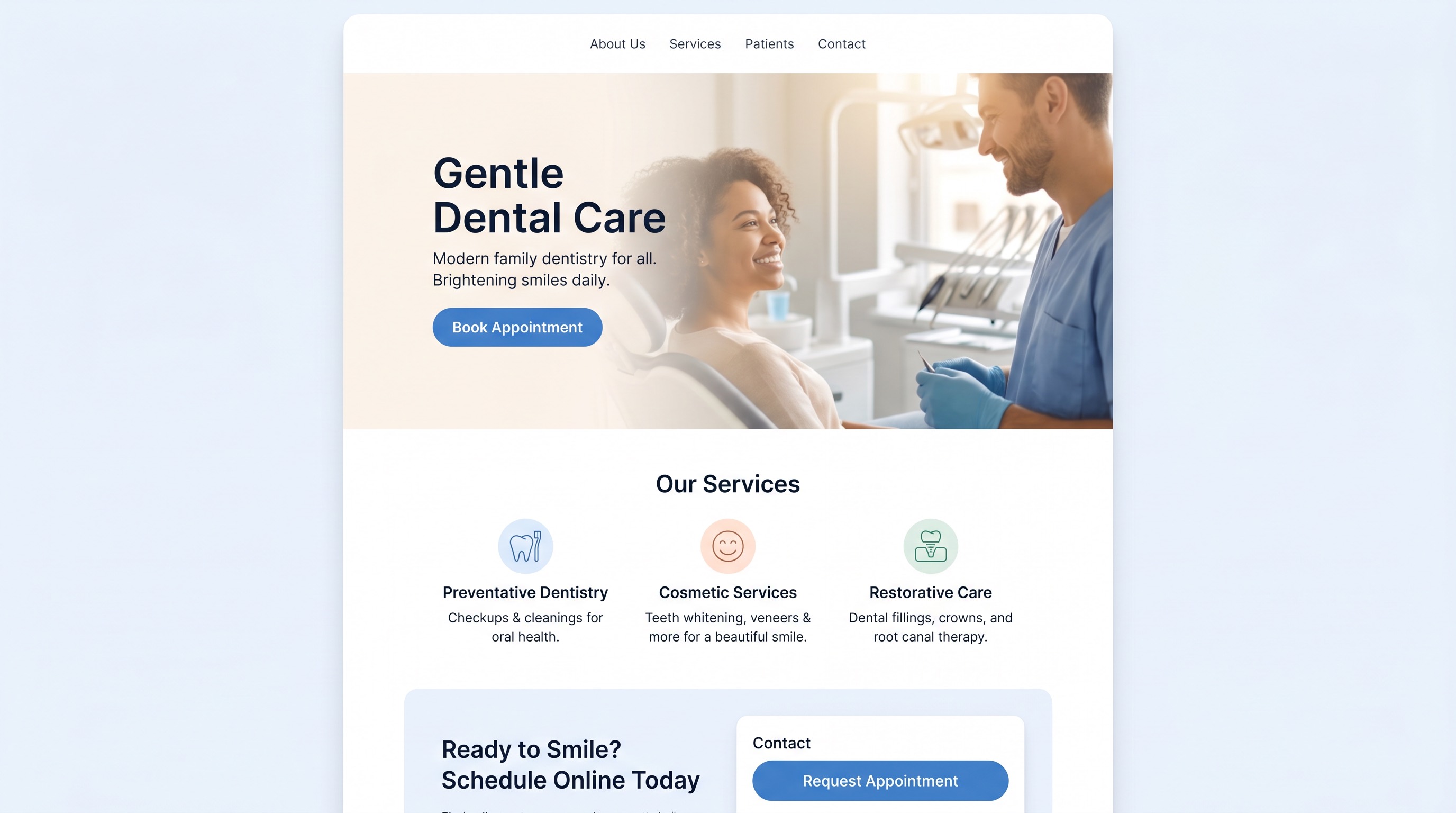 Preview of a private dental clinic website in London